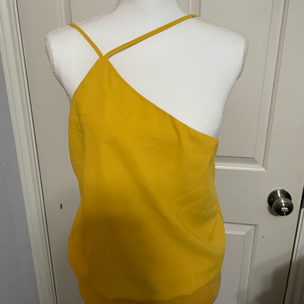 Lulu's Asymmetrical Yellow Camisole Bodysuit